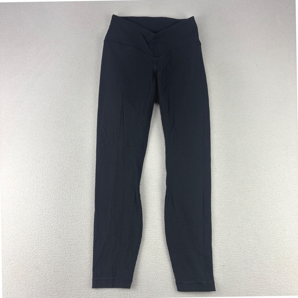 Lululemon Align High-Rise Pant Women 4 Black Textured Yoga Leggings Gym Workout